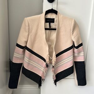 BCBG Maxazria cropped jacket with fringe. Size XS.